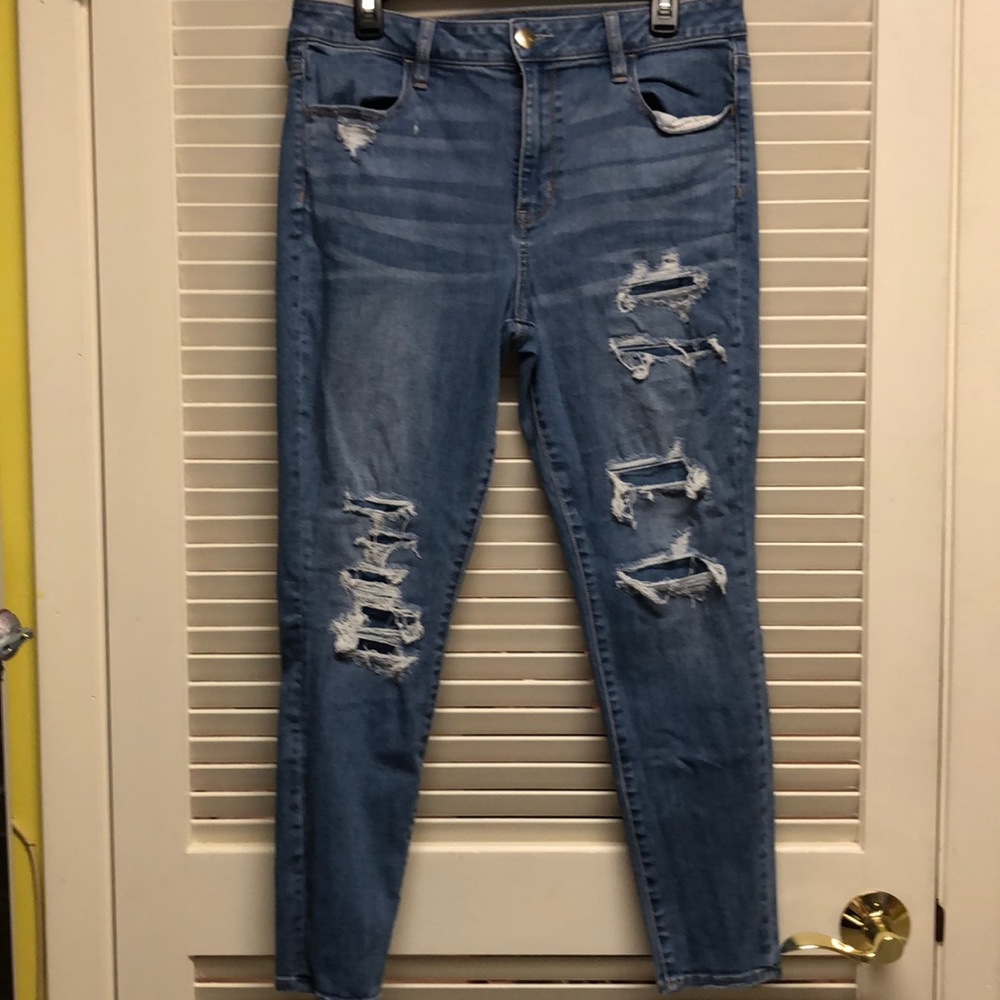 Light wash short jeggings